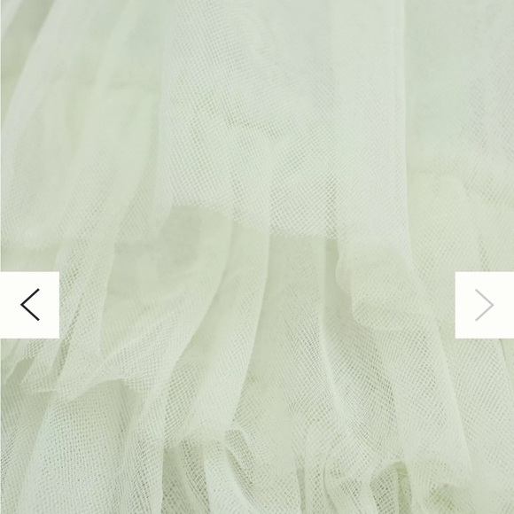 Anthropologie Mac Duggal Tiered Strapless Tulle A-Line High-Low Gown Sage - Picture 4 of 5